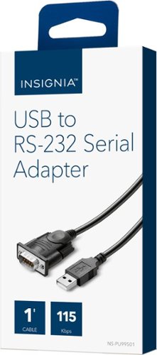 Insignia™ 1.3' USB-to-RS-232 (DB9) PDA/Serial Adapter Cable, with Prolific Chipset - Black WORLDWIDE DELIVERY