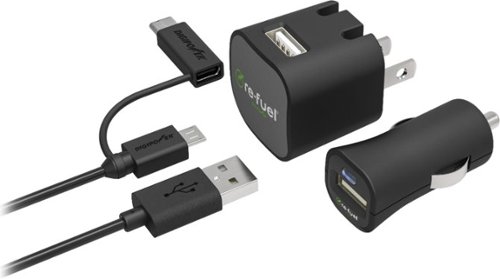  Digipower - USB-C Wall &amp; Car Charger Kit (Includes 3.3ft USB-A to USB-C &amp; micro USB tips) - Black