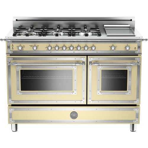 Bertazzoni - Freestanding Double Oven Gas Convection Range - Matte Cream