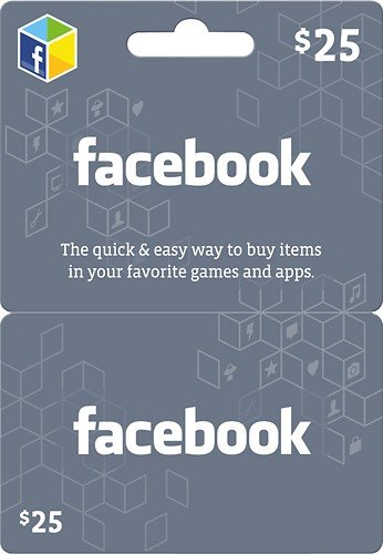  Meta - $25 Gift Card for Facebook Games and Apps