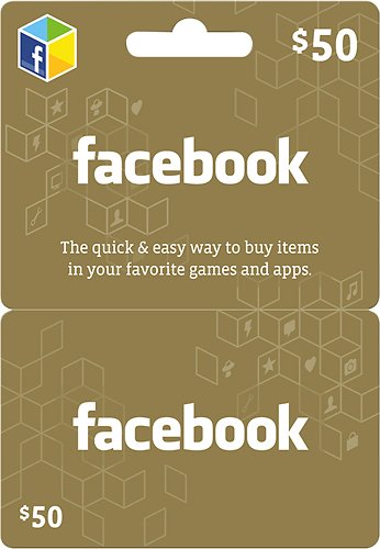  $50 Gift Card for Facebook Games and Apps