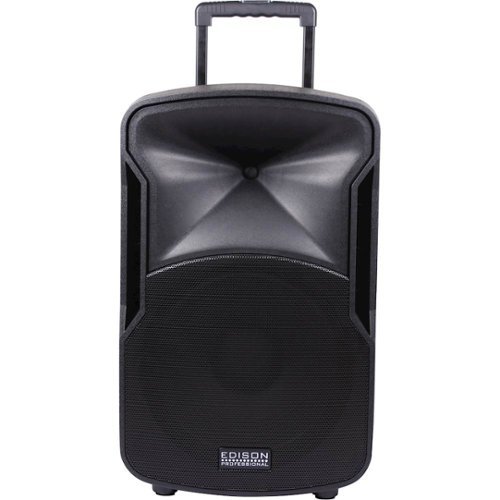 Edison Professional - 15" 2000W 2-Way Bluetooth PA Speaker - Black-Front_Standard 
