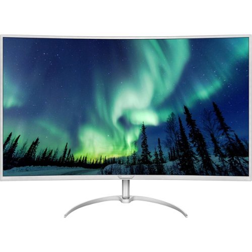 Philips - Brilliance BDM4037UW 40" LED Curved 4K UHD Monitor - Silver/Glossy/Silver Bezel/White (Cover)-Front_Standard 