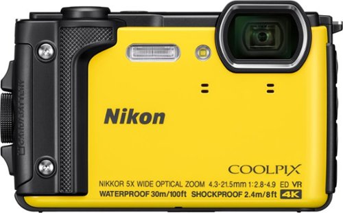 Nikon - COOLPIX W300 16.0-Megapixel Waterproof Digital Camera - Yellow-Front_Standard