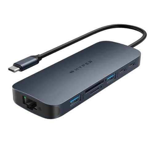 Hyper Drive Next 11 Port USB-C Hub, dual 4K HDMI, Ethernet, 2 USB-C, 2 USB-A, microSD/SD, travel dock for PC/Chromebook - Midnight Blue INTERNATIONAL SHIPPING