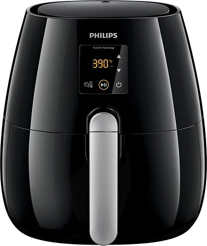  Philips - Viva Collection Digital Air Fryer - Black/Silver
