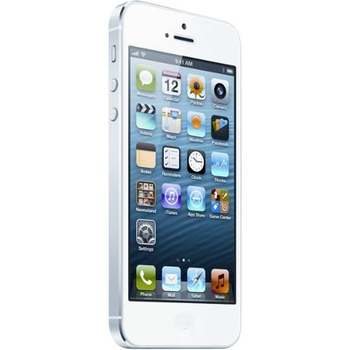 Apple - Pre-Owned iPhone 5 4G LTE with 16GB Memory Cell Phone (Unlocked) - White & Silver-Front_Standard 