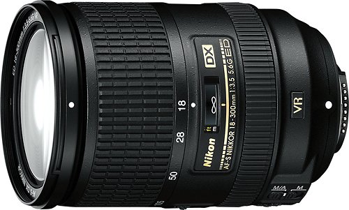  Nikon - AF-S DX NIKKOR 18-300mm f/3.5-5.6G ED VR Standard Zoom Lens - Black