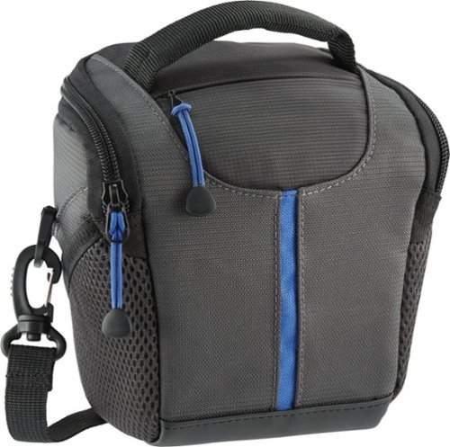  Insignia™ - Small Camera Shoulder Bag - Blue/dark gray