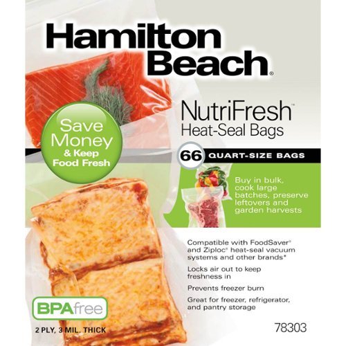  Hamilton Beach - NutriFresh Quart-Size Heat-Seal Bags (66-Pack) - Clear