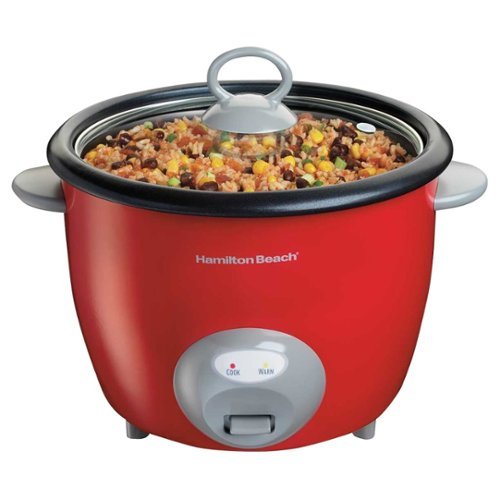 Hamilton Beach - Ensemble 20-Cup Rice Cooker/Steamer - Black/Gray/Red