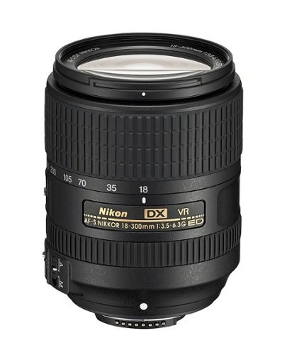  Nikon - AF-S DX NIKKOR 18-300mm f/3.5-6.3G ED VR Telephoto Zoom Lens for Select DX-Format DSLR Cameras - Black