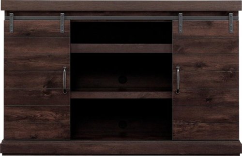Bell'O - Barn Door TV Stand for Most TVs up to 60" - Weathered Pine