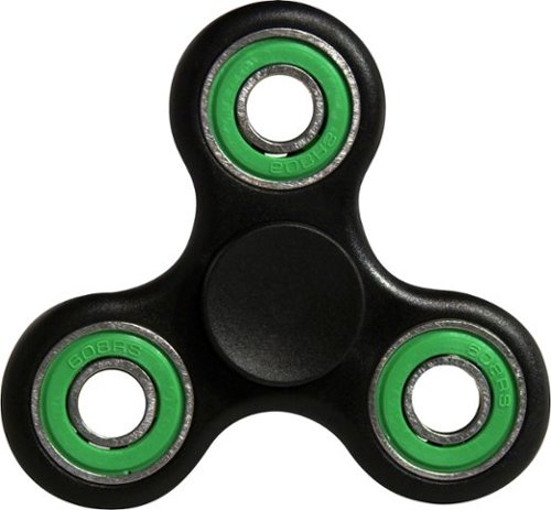Fidgetly - Fidget Spinner Toy Stress Reducer - Black/Green-Front_Standard 