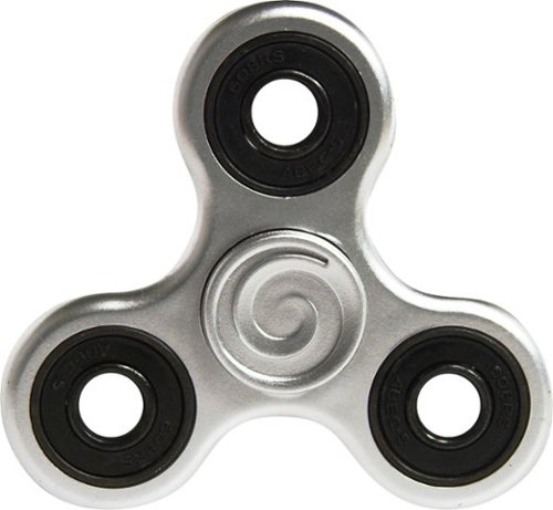 Fidgetly - Fidget Spinner Toy Stress Reducer - Silver/Black-Front_Standard 