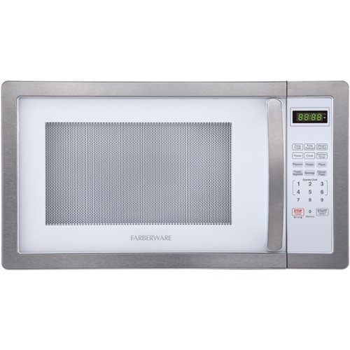 Farberware - Classic 1.1 Cu. Ft. Countertop Microwave Oven - Platinum white