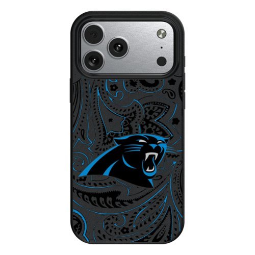 Keyscaper - NFL - Carolina Panthers Paisley iPhone Magnetic Bump Case - 16 Pro Max - Black-Front_Standard 