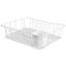 MegaChef - 17.5 Inch Single Level Dish Rack with 14 Plate Positioners and a Detachable Utensil Holder - White-Front_Standard
