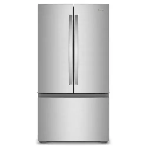 Front. Whirlpool - 36 in. Wide 24 cu. ft. 3-Door French Door Counter Depth Refrigerator - Fingerprint-Resistant Stainless Finish.