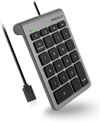 Macally - Wired USB C Numeric Keypad for Mac - Space Gray-Front_Standard 