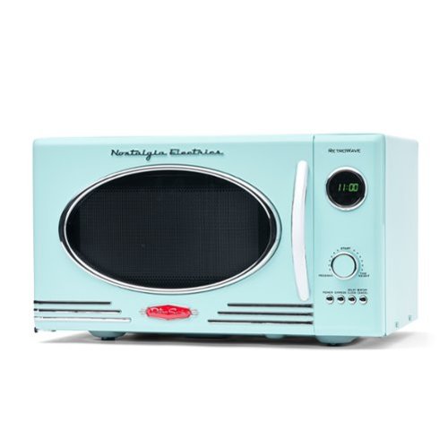 Nostalgia - 0.9 cu. ft. 800-Watt Retro Microwave Oven - Aqua-Front_Standard 