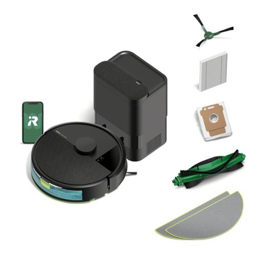 iRobot - Roomba 105 Combo Vacuum & Mop + AutoEmpty Dock - Self-Empties 75 Days, Intense Power-Lifting Suction, LiDAR Navigation - Black-Front_Standard 