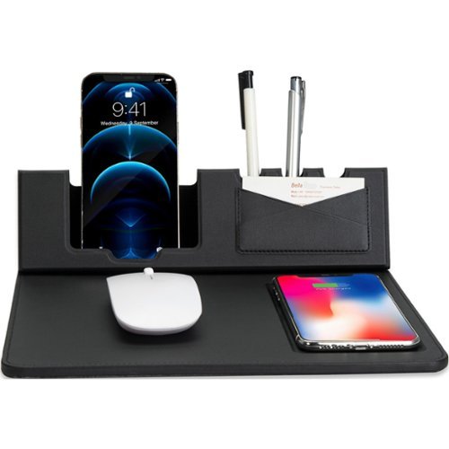 SaharaCase Office Mouse Pad with Wireless Charging - Black GLOBAL SHIPPING
