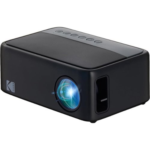 Kodak - FLIK X1 100” Mini Projector, Portable Pico Projector with Remote & 2W Speakers - Black-Front_Standard 