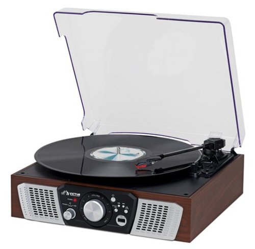 Victor Audio - Victor Lakeshore 5-in-1 Turntable System - Espresso-Front_Standard 