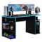 Madesa - Large Gaming Computer Desk 53 Inch with 5 Open Shelves - Black/Blue-Front_Standard