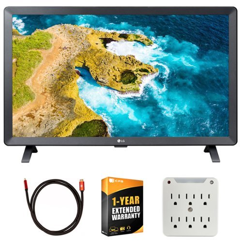 LG - 24" Class LED HD Smart webOS TV Bundle (2024) with 1 Year Extended Protection Pack + 6 FT HDMI Cable + Surge Adaptor-Front_Standard 