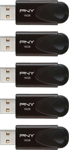 PNY 16GB Attaché 4 Type A USB 2.0 Flash Drive 5-Pack - Black WORLDWIDE DELIVERY