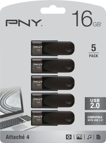 PNY 16GB Attaché 4 Type A USB 2.0 Flash Drive 5-Pack - Black WHERE TO BUY
