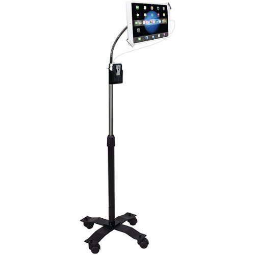 CTA Digital - Compact Security Gooseneck Floor Stand with Lock and Key Security System for iPad/Tablet