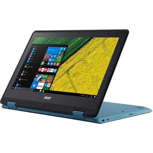  Acer - 2-in-1 11.6&quot; Refurbished Touch-Screen Laptop - Intel Celeron - 4GB Memory - 32GB eMMC Flash Memory - Black, turqouise blue