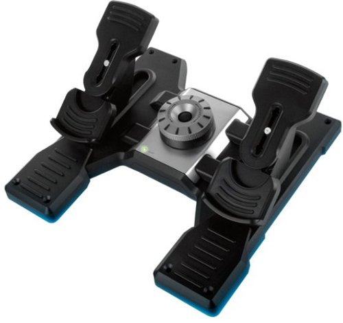 Logitech - Pro Flight Rudder Pedals Gaming Controller for PC - Black
