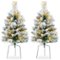 Best Choice Products - Set of 2 24.5in Outdoor Scotch Pine Pathway Christmas Trees Decor w/ LED Lights, Pine Cones - Flocked-Front_Standard