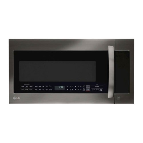 LG - 2.0 Cu. Ft. Over-the-Range Microwave with Sensor Cooking - Black Stainless Steel-Front_Standard 