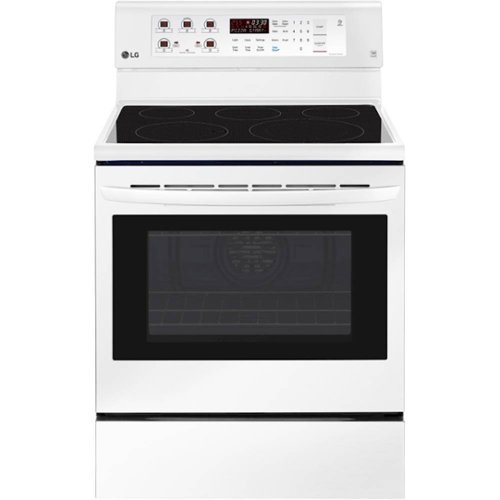 LG - 6.3 Cu. Ft. Self-Cleaning Freestanding Electric Convection Range - Smooth White-Front_Standard 