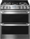 LG - SIGNATURE 6.9 Cu. Ft. Slide-In Double Oven Gas True Convection Range with EasyClean and ThinQ Technology - Textured Steel-Front_Standard