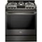 LG - 6.3 Cu. Ft. Slide-In Gas Convection Range Manual Clean - Black stainless steel-Front_Standard