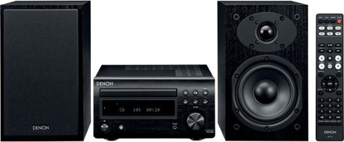  Denon D-M41 Home Theater Mini Amplifier and Bookshelf Speaker Pair - Micro Hi-Fi Stereo System with CD/FM Tuner - Black