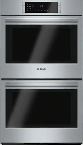 Front. Bosch - 800 Series 30" Built-In Electric Convection Double Wall Oven - Stainless steel.