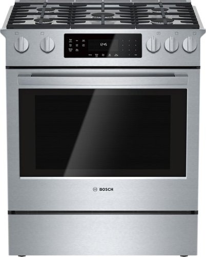Bosch - 800 Series 4.8 Cu. Ft. Self-Cleaning Slide-In Gas Convection Range - Stainless steel