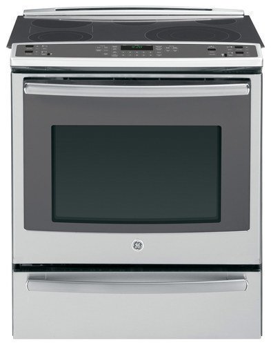  GE - Profile Series 5.3 Cu. Ft. Self-Cleaning Slide-In Electric Convection Range - Stainless steel