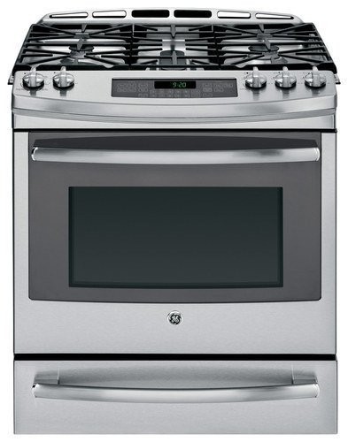  GE - Profile Series 5.6 Cu. Ft. Self-Cleaning Slide-In Gas Convection Range - Stainless steel