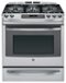 GE - Profile Series 5.6 Cu. Ft. Self-Cleaning Slide-In Gas Convection Range - Stainless steel-Front_Standard