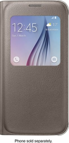 S-View Case for Samsung Galaxy S6 Cell Phones - Gold-Front_Standard 