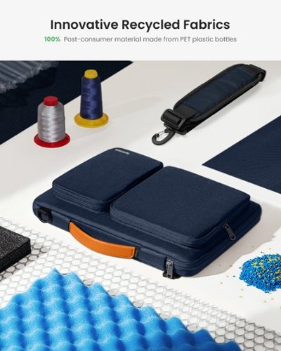 tomtoc Defender-A42 Recycled Laptop Shoulder Bag for 14 Inch MacBook Pro M4/M3/M2/M1 Pro/Max 2024-2021, 13.8 Surface Laptop 7 - Dark Blue WHERE TO BUY