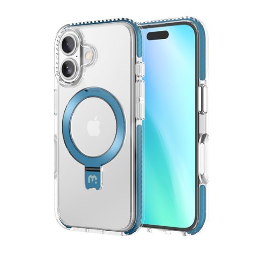 Mybat Pro - Lure Series Case with MagSafe Kickstand Ring for Apple iPhone 16 - Blue-Front_Standard 